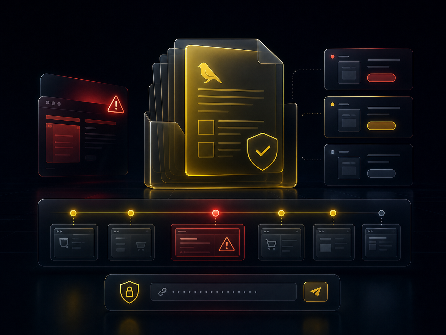 Visualisation abstraite d'un evidence pack CashFlowCanary
